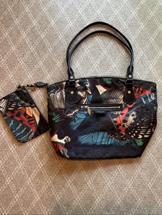 Mz wallace Handbags - MZ Wallace Black Multicolor Butterfly Print Tote including Wristlet